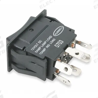 HUBBELL WIRING DEVICE-KELLEMS Marine Rocker Switch: 3 Positions, DPDT - General Purpose Rocker Switches