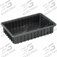 LEWISBINS Divider Box: 0.2 cu ft, 16 1/2 in x 10 7/8 in x 3 1/2 in, Lid Not Included, Plastic (MPN DC2035-XL). Key specifications — Includes Dividers: Dividers Not Included; Includes Lid: Lid Not Included; Material: Plastic; Color: Black; Brand: LEWISBINS.