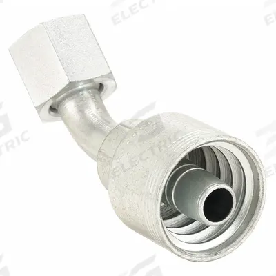 AEROQUIP Hydraulic Crimp Fitting: Steel x Steel, 45° Elbow, -12 For Hose Dash Size - Aeroquip Crimp Hydraulic Hose Fittings with ORS Connection