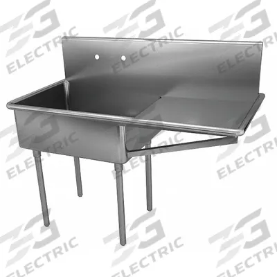 JUST MANUFACTURING Scullery Sink: 1 Bowls, 48 in Overall Ht, 51 in Overall Lg - One-Bowl Freestanding Kitchen & Bar Sinks without Faucets