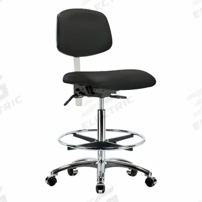 APPROVED VENDOR Cleanroom Task Chair: Vinyl, Armless, Ht Range 26 1/4 in to 36 in, 18 1/2 in Seat Wd - Vinyl Cleanroom Chairs