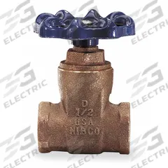 NIBCO Gate Valve: 2 in, Bronze, Non-Rising, FNPT x FNPT, 200 psi Max. Pressure (CWP), Wheel (MPN T29 2). Key specifications — Wedge Material: Cast Brass; Brand: NIBCO; Bonnet Material: Bronze.