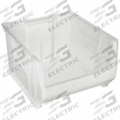 AKRO-MILS Super Size Bin: 20 in Overall Lg, 18 3/8 in x 12 in, Clear, Stacking Capable (MPN 30283SCLAR). Key specifications — Mobility: Stationary; Material: Plastic; Brand: AKRO-MILS; Stackable: Stacking Capable.