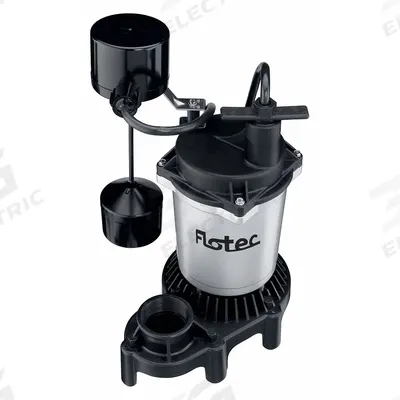 FLOTEC Submersible Sump Pump: 3/4 hp, 115V AC, 59 gpm Flow Rate @ 10' of Head - General Purpose Submersible Sump Pumps