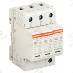 MERSEN Surge Protection Device: Three Phase, 480V AC Delta, 3 Poles, 4 Wires, L-G/L-L, 550/1100 V AC (MPN STP480D07). Key specifications — Voltage: 480V AC Delta; Number of Wires: 4 Wires; Modes of Protection: L-G; Max. Continuing Operating Voltage: 550/1100 V AC; Voltage Protection Rating: 1500V (L-G); Short Circuit Current Rating: 200kA; Filtering: No; Enclosure Material: Polyethylene Terephthalate.
