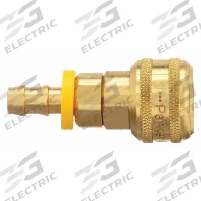 PARKER Quick Connect Hose Coupling: 1/4 in Body Size, 3/8 in Hose Fitting Size - Industrial Interchange Brass Quick-Connect Air Coupling Bodies