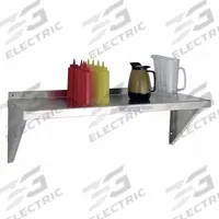 NEW AGE INDUSTRIAL Wall Shelf: 60 in x 18 in x 13 in, 60 in x 18 in, 150 lb Load Capacity, Aluminum (MPN 94136). Key specifications — Material: Aluminum; Standards: NSF; Finish: Unfinished; Includes: (6) Pot Hooks; Brand: NEW AGE INDUSTRIAL.