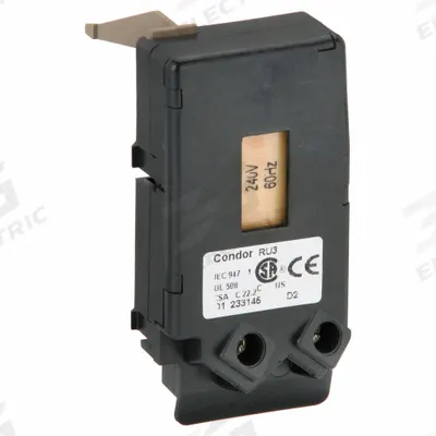 CONDOR USA, INC Under Voltage Relay (MPN RU3J). Key specifications — Brand: CONDOR USA - Shunts & Undervoltage Relays for Pressure Switches
