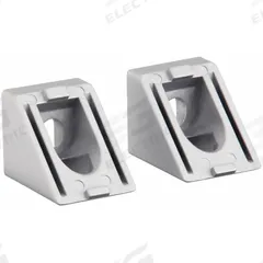 Angle Connector 45°: 45° Angle Connector, 40 Series, 50.9 mm x 40 mm x 40 mm, For 8 mm Slot Wd, 2 PK (MPN 093WS40145N08). Key specifications — Material: Aluminum; Brand: FATH INC.; Finish: Powder-Coated.