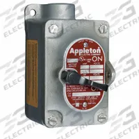 APPLETON ELECTRIC Tumbler Switch: 1 Gang, 2-Pole, 30 A, 277 V AC, Dead-End Hub, 3/4 in Hub Size (MPN EDS175-F23). Key specifications — Brand: APPLETON ELECTRIC.