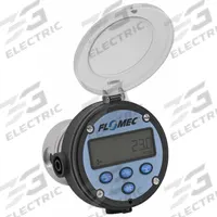 FLOMEC Electronic Flowmeter: Oval Gear Flow Meter, Fuel Oils/Fuels/Grease/Lubricants/Oils, FNPT (MPN OM008S513-822R5G). Key specifications — Display Type: Digital; Max. Voltage: 30V DC; Accuracy: +/-1%; Brand: FLOMEC; Output Type: 4-20 mA.
