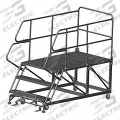 BALLYMORE Mobile Work Platform: 2.5 ft Platform Ht - Max, 36 in x 60 in, Steel, 800 lb Load Capacity (MPN SEP3-3660). Key specifications — Folding: Not Foldable; Mobility: Rolling; Brand: BALLYMORE; Color: Gray; Height Adjustability: Fixed Height; Includes Handrails: Handrails Included; Locking Mechanism: Foot-Activated Step Lock; Handrails: Includes Handrails.