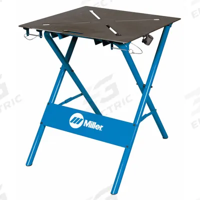 MILLER ELECTRIC ArcStation Welding Table: 35 in Ht Range, 29 in Dp, 29 in Wd - Fixed-Height Folding Welding Tables