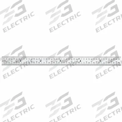 STARRETT Steel Rule, Flexible: C305R-6, 6 in, 0.02 in Thick, 1/100 in/1/64 in, Chrome - Steel Rulers