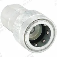 PIONEER Hydraulic Quick Connect Hose Coupling: 1/2 in Coupling Size, Steel, 45.42 lpm Max. Flow Rate (MPN 4050-5P). Key specifications — Body Material: Steel; Valve Type: Poppet; Thread Size: 3/4"-14; Brand: PIONEER.