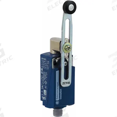 TELEMECANIQUE SENSORS Limit Switch: Roller Lever, XCKP, 0.22 in Roller Wd - Roller Lever-Arm Limit Switches