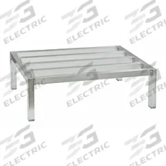 NEW AGE INDUSTRIAL Dunnage Rack: Welded, 8 in x 48 in x 24 in, Aluminum, 2,500 lb Load Capacity (MPN 2015). Key specifications — Finish: Natural; Color: Silver; Brand: NEW AGE INDUSTRIAL; Material: Aluminum; Method of Construction: Welded; Included: Cap Feet.