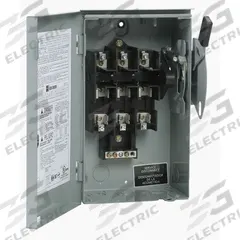 EATON Safety Switch: Fusible, 30 A, Three Phase, 240V AC, Galvanized Steel, Indoor (MPN DG321NGB). Key specifications — Brand: EATON.