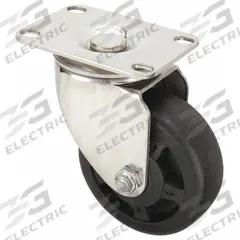 APPROVED VENDOR Plate Caster: Swivel, No Brake, Nylon, 3 1/2 in Wheel Dia., 1 1/4 in Wheel Wd, Slot (MPN P12SX-HNG035G-12). Key specifications — Brand: APPROVED VENDOR; Wheel/Tread Color: Black; Roll Up: Swivel.