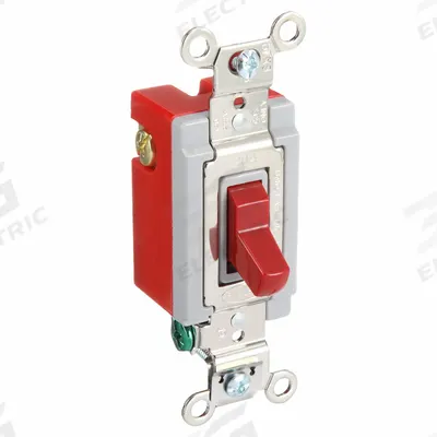 HUBBELL Wall Switch: Toggle Switch, 3-Way, Maintained, Red, 120/277V AC - Toggle Wall Switches