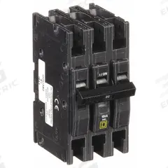 SQUARE D Miniature Circuit Breaker: 80 A, 120/240V AC, Three Phase, 10kA at 120/240V AC, 3 Poles (MPN QOU380). Key specifications — Phase: Three; Amps: 80 A; AC Voltage Rating: 120/240V AC; Max. AIR Rating: 10kA at 120/240V AC; For Use With: Air Conditioning and Refrigeration Equipment; Brand: SQUARE D.