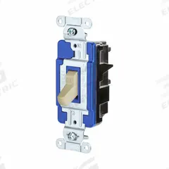 HUBBELL Wall Switch: Toggle Switch, 3-Way, Maintained, Ivory, 120/277V AC, 15 A (MPN CSB315STI). Key specifications — Illuminated: No; Voltage Rating: 120/277V AC.