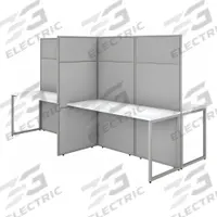 BUSH BUSINESS FURNITURE Modular Cubicle Workstation: 66 in Overall Ht, 119 in Overall Wd, White (MPN EODH660WH-03K). Key specifications — Brand: BUSH BUSINESS FURNITURE; Office Cubicle Color: White.