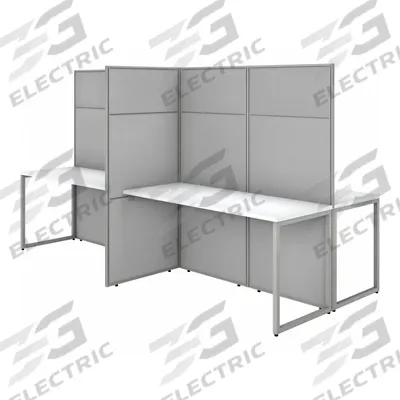 BUSH BUSINESS FURNITURE Modular Cubicle Workstation: 66 in Overall Ht, 119 in Overall Wd - Office Cubicles with Privacy Panels