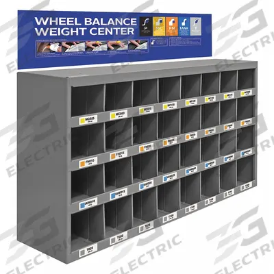 PERFECT EQUIPMENT Wheel Weight Rack: 4 Shelves, 19 1/4 in Overall Ht - Wheel Weight Racks
