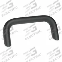 JW WINCO Pull Handle: Threaded Holes, Aluminum, Black, 5.04 in Mounting Hole Center to Center (MPN 565.2-26-128-A-SW). Key specifications — Screw Size: M8; Brand: JW WINCO; Color: Black; _Leg Style: 35° Contact Surface.