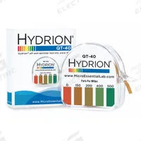 HYDRION Test Paper: Quaternary Ammonium, 0 to 500 ppm Ammonia, Strip, 10 Tests, 15 ft Overall Lg (MPN QT-40). Key specifications — Test Form: Strip; Brand: HYDRION; Parameter Measurements Included: 0 to 500 ppm Ammonia.