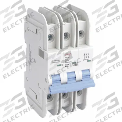 Dayton Miniature Circuit Breaker: 16 A Amps, 10kA at 480V AC - D-Curve, 3-Pole UL489 DIN Rail-Mount Miniature Circuit Breakers