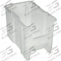 QUANTUM STORAGE SYSTEMS Bin: 17 1/2 in Overall Lg, 10 7/8 in x 12 1/2 in, Clear, Stacking Capable (MPN QGH600CL). Key specifications — Mobility: Stationary; Material: Plastic; Brand: QUANTUM STORAGE SYSTEMS; Stackable: Stacking Capable.