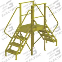 TRI-ARC Crossover Bridge: 3.3 ft Platform Ht, Steel, 1,000 lb Load Capacity, Perforated, 4 Steps (MPN 7CY94). Key specifications — Brand: TRI-ARC; Color: Yellow; Tread Type: Perforated.