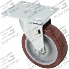 APPROVED VENDOR Plate Caster: Swivel, No Brake, Polyurethane, 6 in Wheel Dia., 1 1/2 in Wheel Wd (MPN 02XA06128S002GN). Key specifications — attr1100274: APPROVED VENDOR; attr1100312: Red; attr1176041: Swivel.