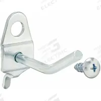APPROVED VENDOR Single Rod Pegboard Hook: 1/4 in Peg Hole, For 1 in Pegboard Hole Spacing, 10 PK (MPN 5TPC9). Key specifications — Finish: Zinc-Plated; Color: Silver; Locking System: Screw-In; Mounting Type: Surface; Accessory Type: 30-Degree Single Hook; Brand: APPROVED VENDOR.