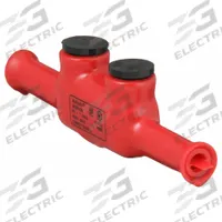 BURNDY Multitap Connector: 2 Port, In-Line Entry, 2 AWG – 1 AWG Wire Size, Burial Rated, Red (MPN BISR1DB). Key specifications — Body Material: Aluminum; Brand: BURNDY.