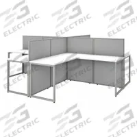 BUSH BUSINESS FURNITURE Modular Cubicle Workstation: 45 in Overall Ht, 119 in Overall Wd, White (MPN EOD760WH-03K). Key specifications — Brand: BUSH BUSINESS FURNITURE; Office Cubicle Color: White.