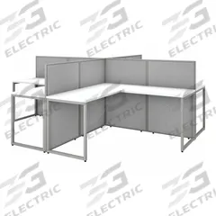 BUSH BUSINESS FURNITURE Modular Cubicle Workstation: 45 in Overall Ht, 119 in Overall Wd, White (MPN EOD760WH-03K). Key specifications — Brand: BUSH BUSINESS FURNITURE; Office Cubicle Color: White.