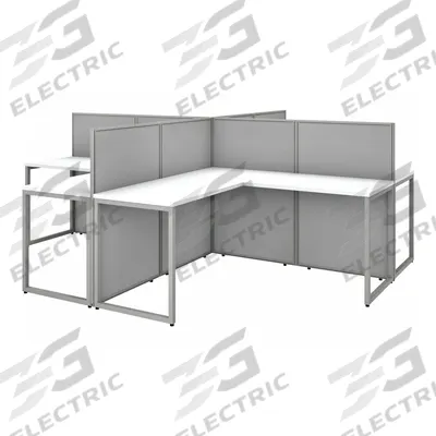 BUSH BUSINESS FURNITURE Modular Cubicle Workstation: 45 in Overall Ht, 119 in Overall Wd - Office Cubicles with Privacy Panels