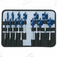 BOSCH Spade Drill Bit Set: 6 in Overall Lg, Bright (Uncoated), 1/4 in Shank Hex Size, 13 Drill Bits (MPN DSB5013P). Key specifications — attr277223: BOSCH; attr255674: Bright (Uncoated); attr255683: Carbon Steel.