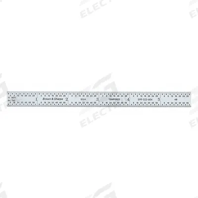TESA BROWN & SHARPE Steel Rule: 599-323-604, 6 in, 0.02 in Thick, 1/64 in - Steel Rulers