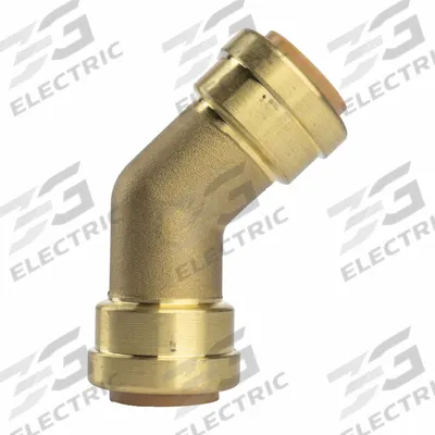 APPROVED VENDOR 45-Degree Elbow: 3/4 in OD x 3/4 in OD Size - Standard Brass Push-to-Connect Tube Fittings