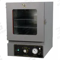 SHEL LAB Vacuum Oven: Vacuum, 0.56 cu ft Capacity, 210°C Max Temp, 3,100 W Watt, 0.56 cu ft Volume (MPN SVAC1E-2). Key specifications — attr1027177: 220 to 240V AC; attr1027180: SHEL LAB; attr1027171: +/-9°C @ 120°C; attr1027172: 9°C.