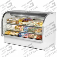 TRUE REFRIGERATION Deli Case: 47 3/4 in x 72 1/4 in x 35 1/4 in, White, Curved Glass, 2 Shelves (MPN TCGG-72-HC-LD). Key specifications — attr1277723: TRUE REFRIGERATION; attr1277683: R-290; attr1277691: No; attr1277694: White; attr1280716: Curved Glass; attr1280729: TCGG.