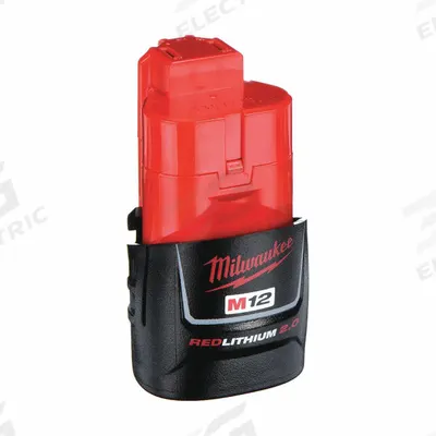 MILWAUKEE Battery: M12, 2 Ah, Battery Included - Milwaukee Cordless Tool Batteries