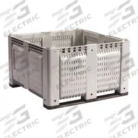 DECADE PRODUCTS Bulk Container: 28.7 cu ft, 48 in x 48 in x 28 1/2 in, Lid Not Included, 4-Way Entry (MPN M126000-104). Key specifications — Brand: DECADE PRODUCTS; Stackable: Stacking Capable; Shape: Rectangular; Runner Location: None; Fork Entry: 4-Way Entry; Container Wall Type: Vented; Mobility: Stationary; Fork Pockets: Fork Pockets Included.