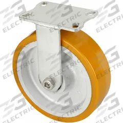 APPROVED VENDOR Plate Caster: Corrosion-Resistant/Debris-Resistant/Maint Free/Quiet-Roll, Rigid (MPN P27R-UY080K-16). Key specifications — Wheel/Tread Color: Yellow; Brand: APPROVED VENDOR; Roll Up: Rigid.