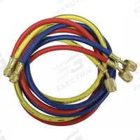 IMPERIAL Hose Set: 5 ft Lg, 45° Angle, Blue/Red/Yellow, Nylon, 3 Hoses, Shut-Off Valve (MPN 905-MRS). Key specifications — Brand: IMPERIAL; Includes Valve: Yes.