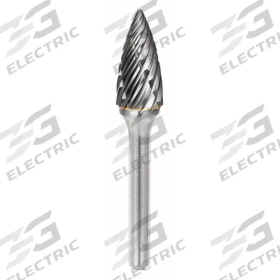 SGS PRO Carbide Bur: Pointed-End Tree, SG-1, Steel Cut, 1/4" x 5/8" Head - Steel-Cut Pointed-End Tree Burs